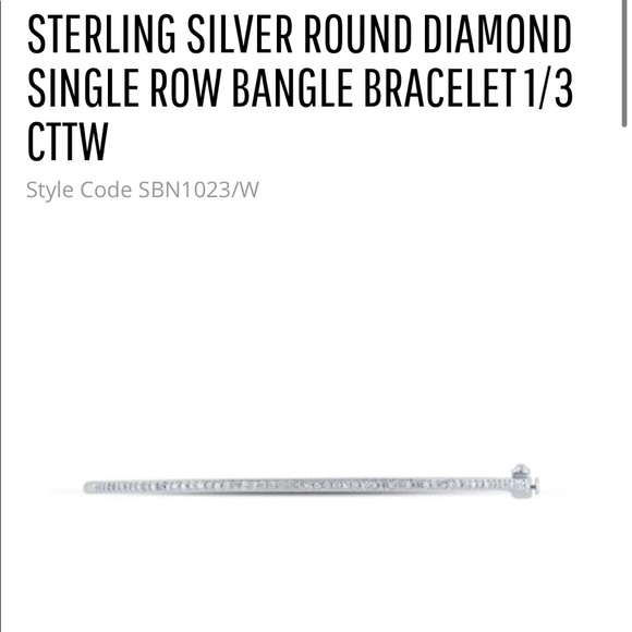 10k white gold vermeil REAL DIAMOND bangle not CZ not moissanite best gift Sale - Picture 6 of 17